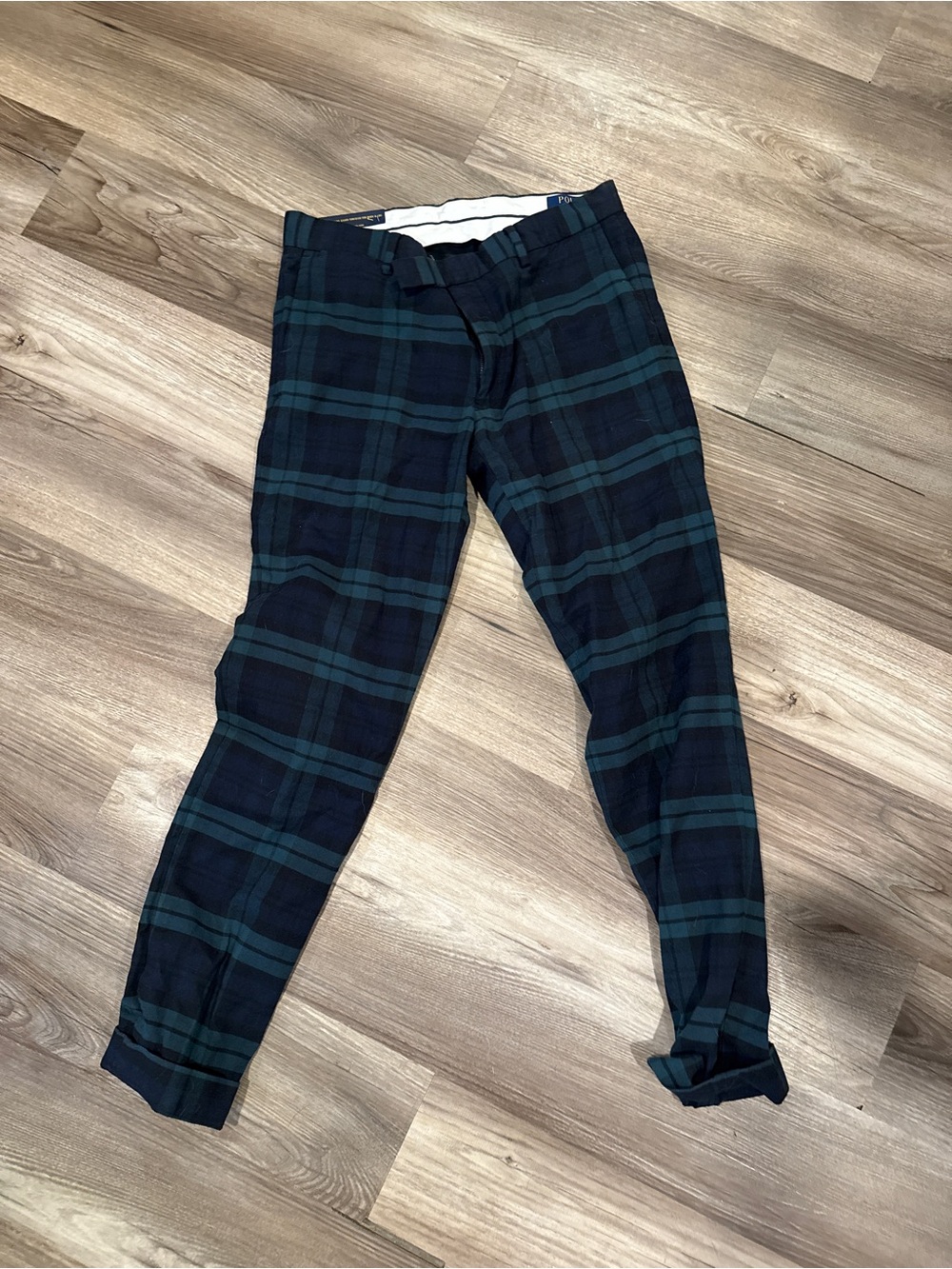 Polo Ralph Lauren Men’s 32x32 Black Watch Plaid Pants Stretch Slim Fit Chino NWT